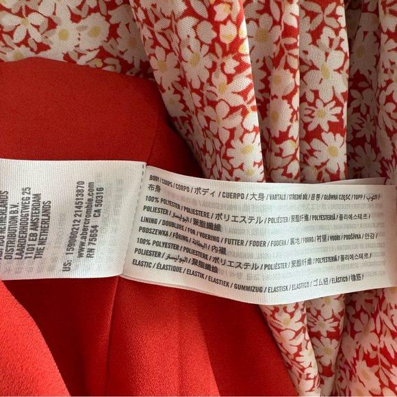 Abercrombie & Fitch Cinch Front Midi Dress red size Small Tall - Picture 6 of 6